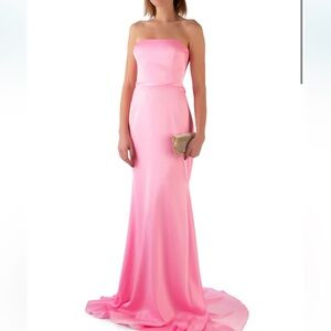 NWT Alex Perry Strapless Gown - pink, size small